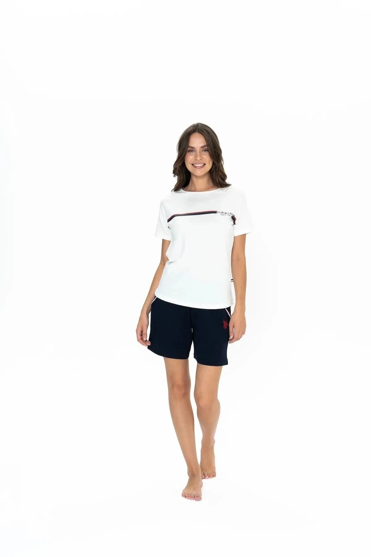 یو اس پولو ست شلوارک پیژامه یقه گرد زنانه U.S. Polo Assn.