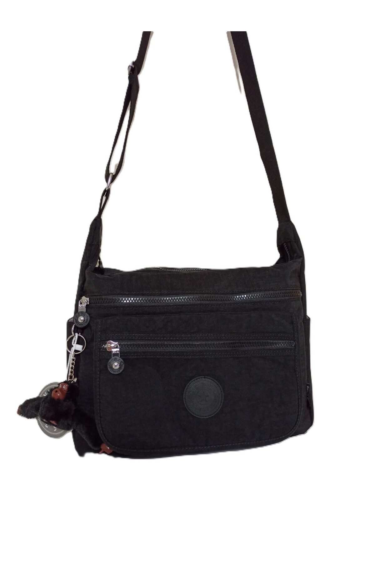 Custom Water Repellent Fabric Black Color Multi Pockets Crossbody Oversized Shoulder Messenger Casual And School Bag