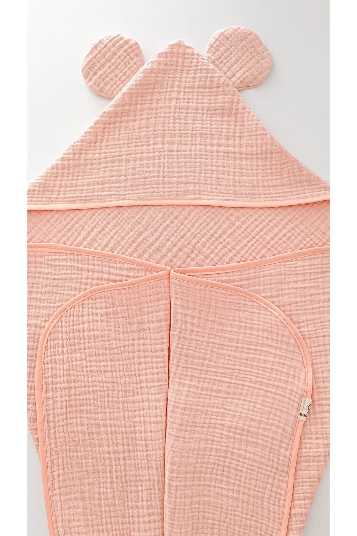 O&G Collection Pudra %100 Pamuklu Organik 4 Katlı Multi Müslin Bebek - Çocuk Havlu / Bornoz / Deniz fotoğrafı 2 (önizleme)