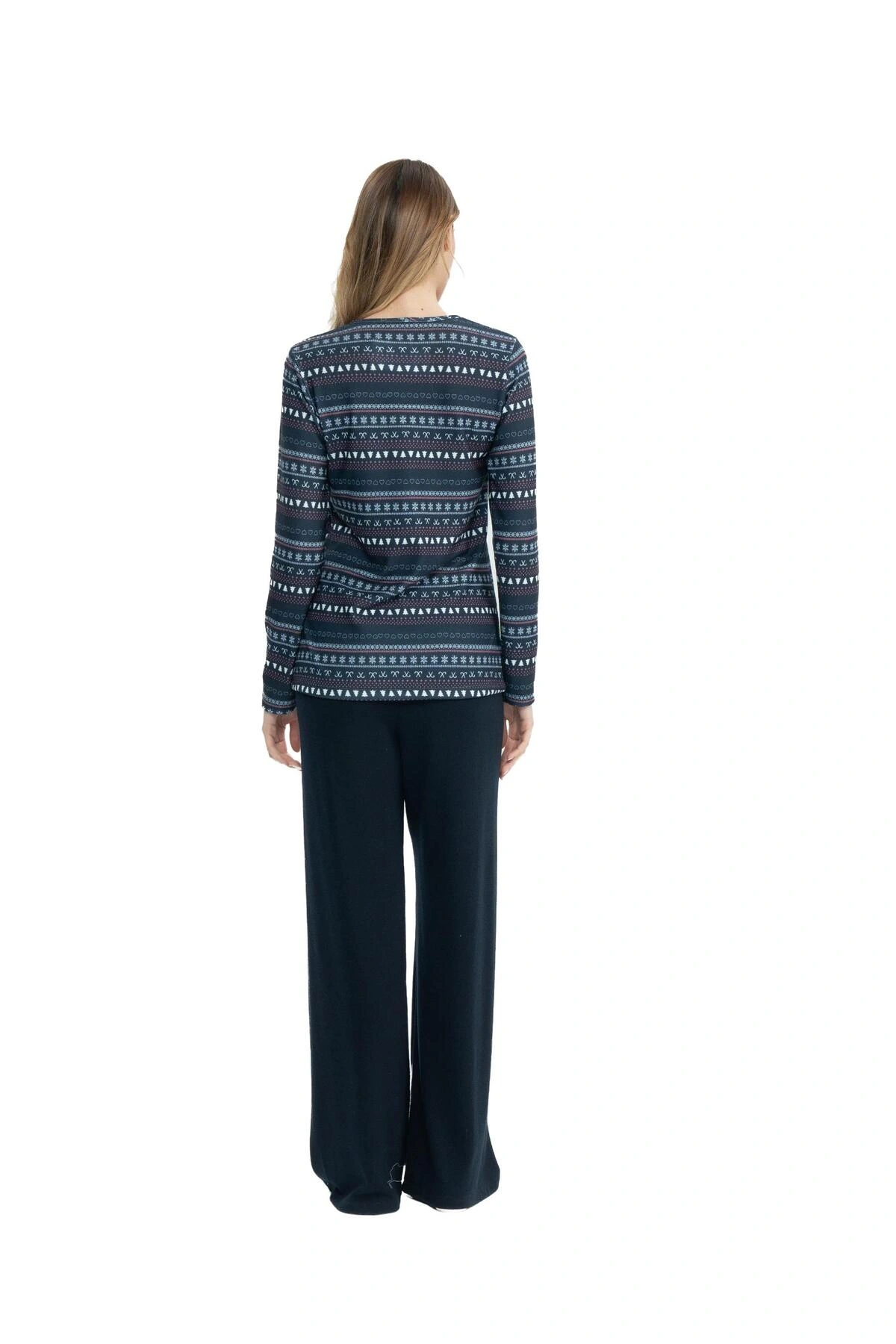 ست پیژامه زنانه سرمهای دکمهدار با پاچه گشاد U.S. Polo Assn. — 3