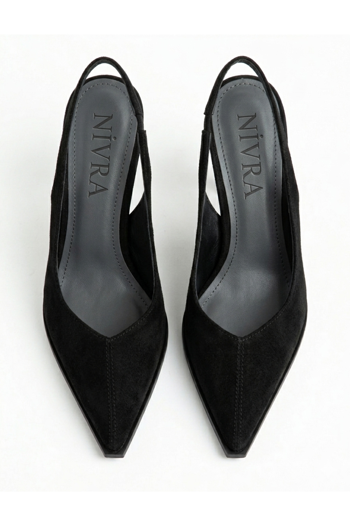 ELEVAM Γυναικεία καφέ σουέντ παπούτσια στιλέτο με μυτερή μύτη και κομψό τακούνι