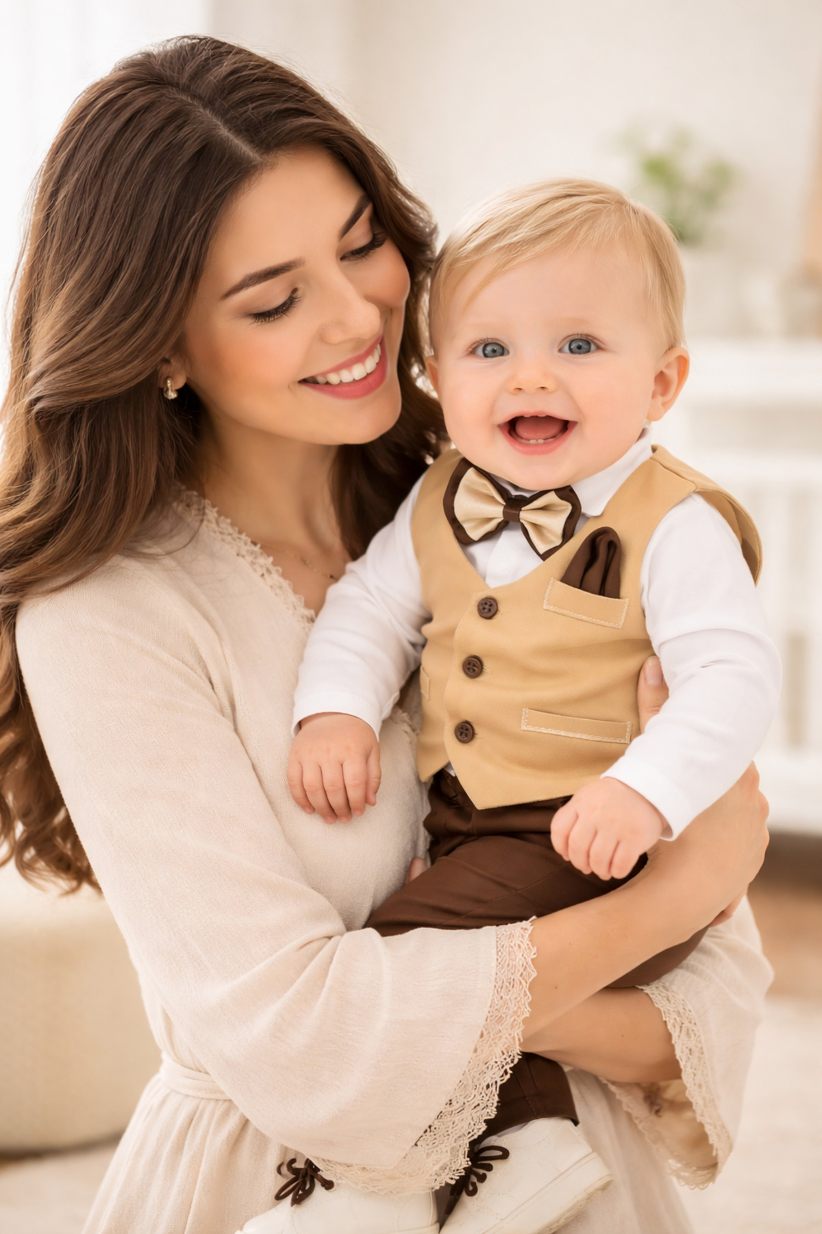 Calide Baby&Kids Erkek Bebek Mevlüt Takımı - Papyon & Kravatlı - Özel Gün Kıyafeti - 7'li Set fotoğrafı 3 (önizleme)