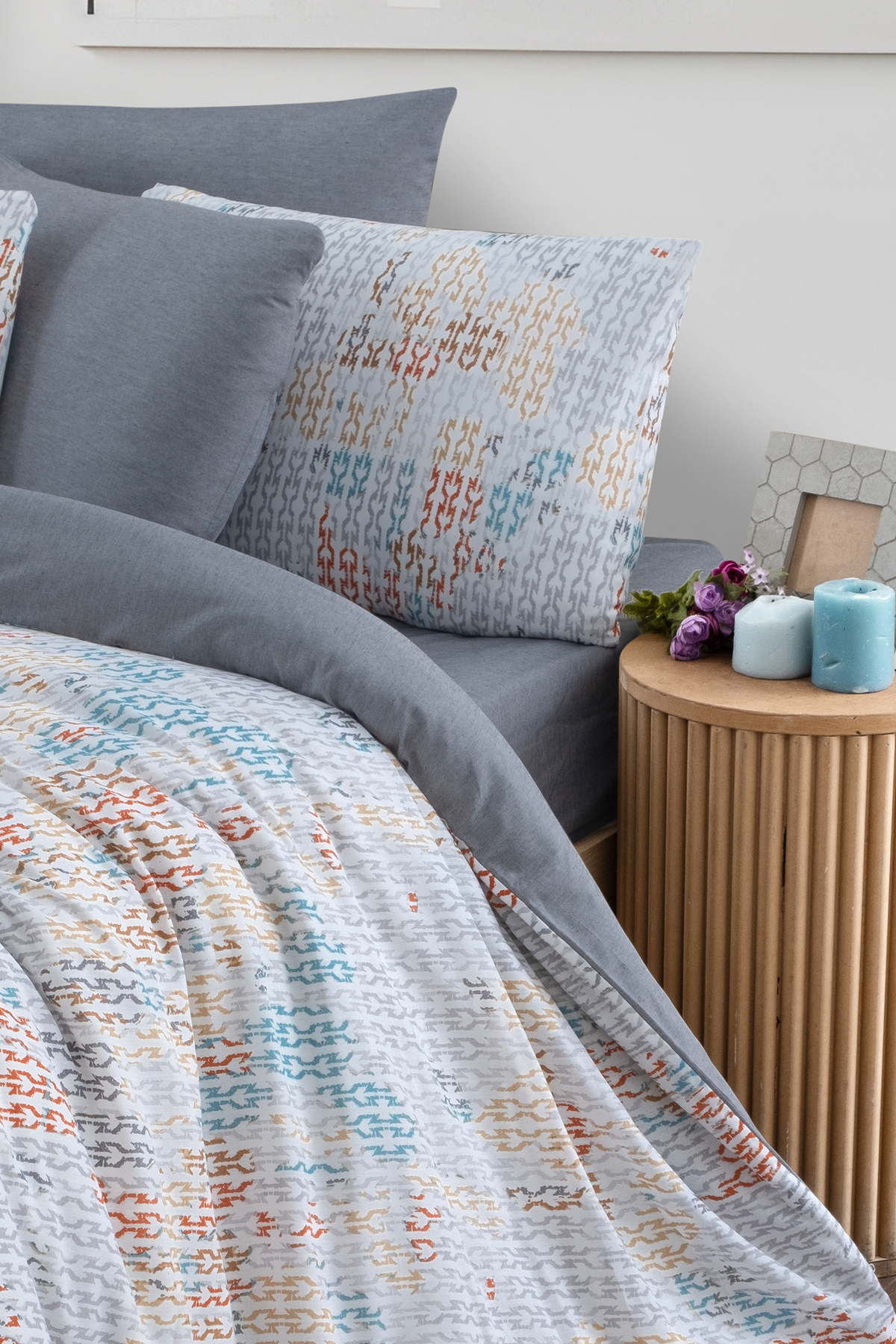 MyStory Home Lastikli Çarşaflı Çift Kişilik Nevresim Takımı Maps fotoğrafı 6 (önizleme)