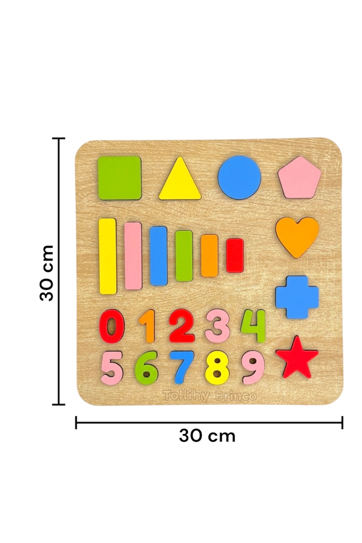 tollihy brinco Ahşap Montessori Okul Öncesi 23 Parça Eğitici Sayılar Ve Geometrik Şekiller Bultak Puzzle Seti fotoğrafı 2 (önizleme)