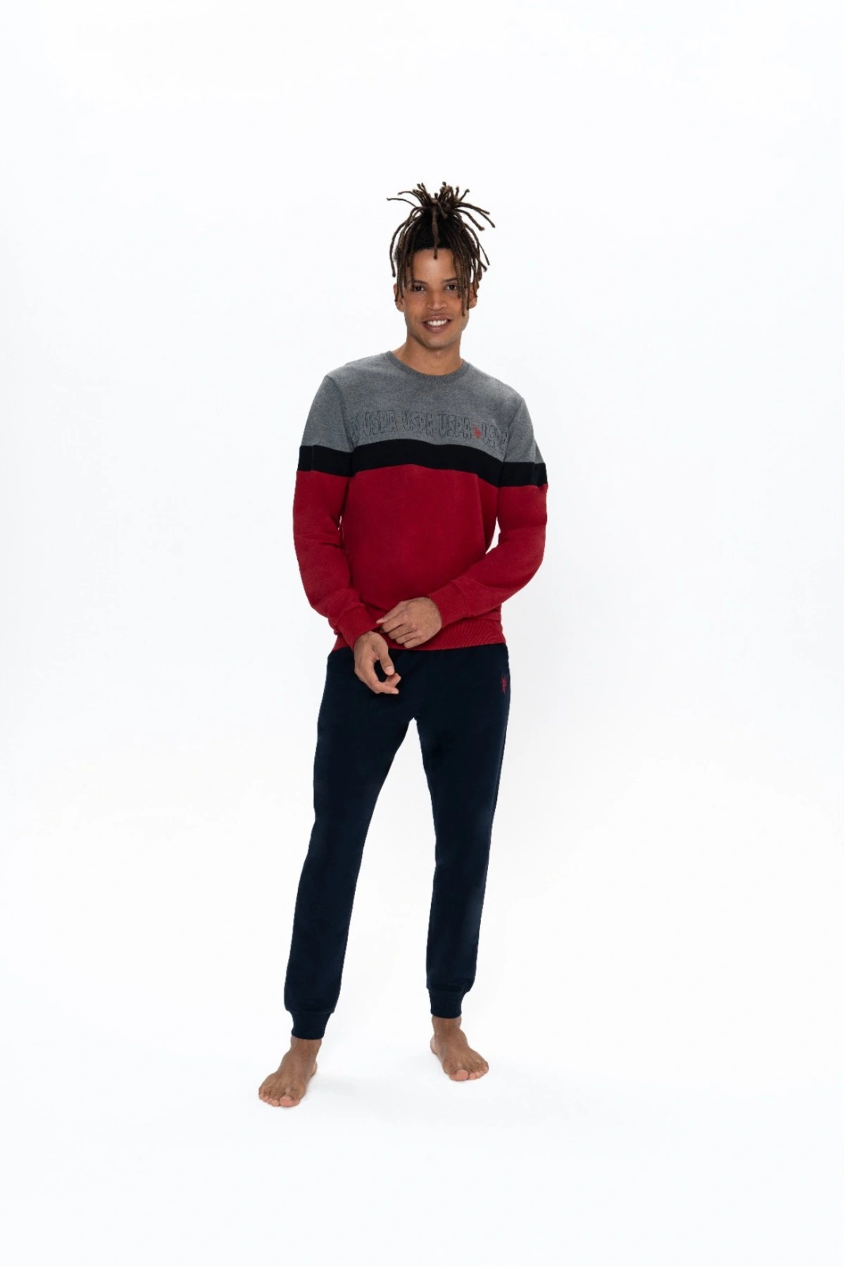 ست پیژامه و لباس خواب مردانه یقه گرد | یو اس پولو U.S. Polo Assn. 18821 TR - تصویر 2