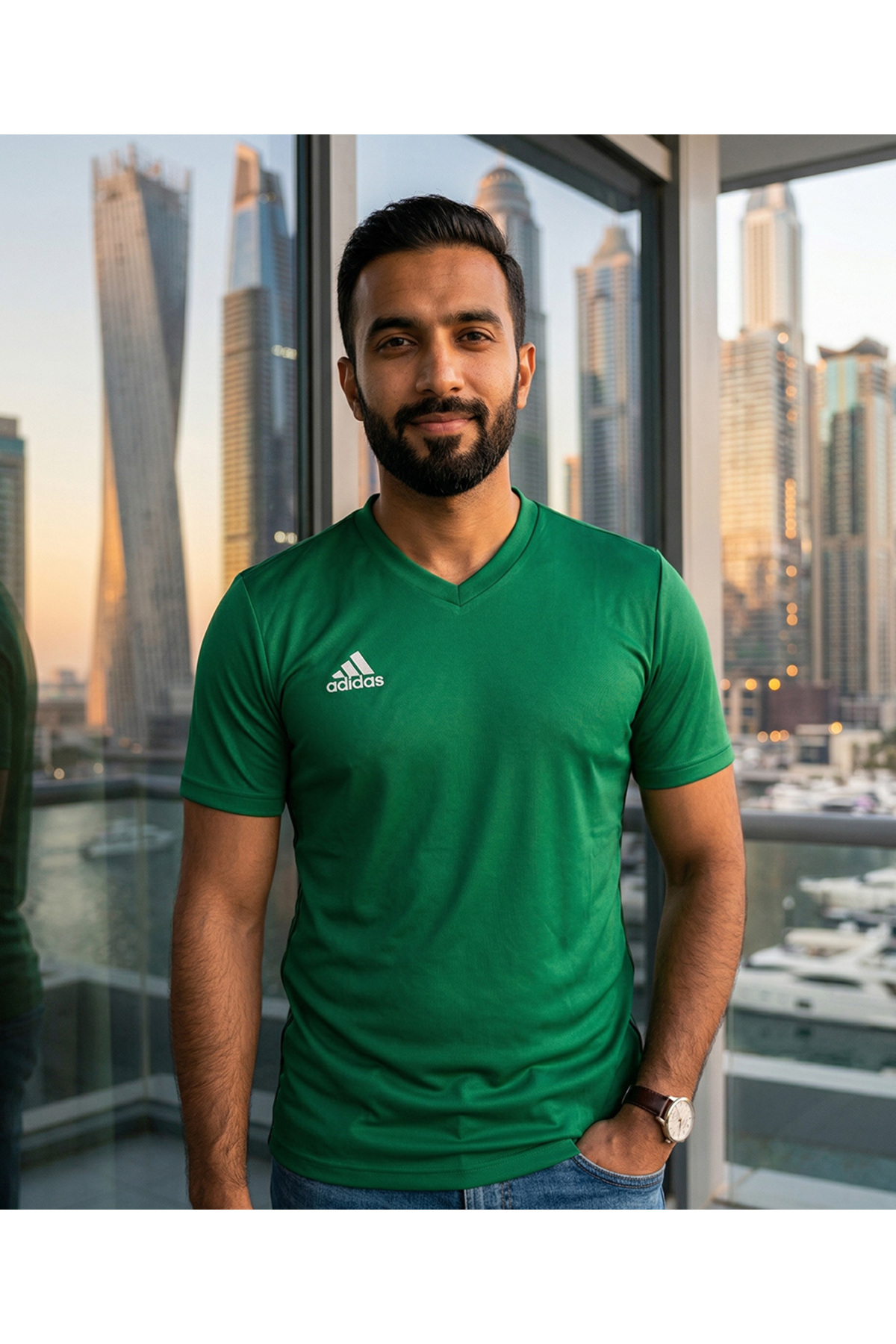 1_org_zoom تیشرت adidas آدیداس رنگارنگ یقه هفت پارچه ای با بافت نرم اورجینال - تصویر 1
