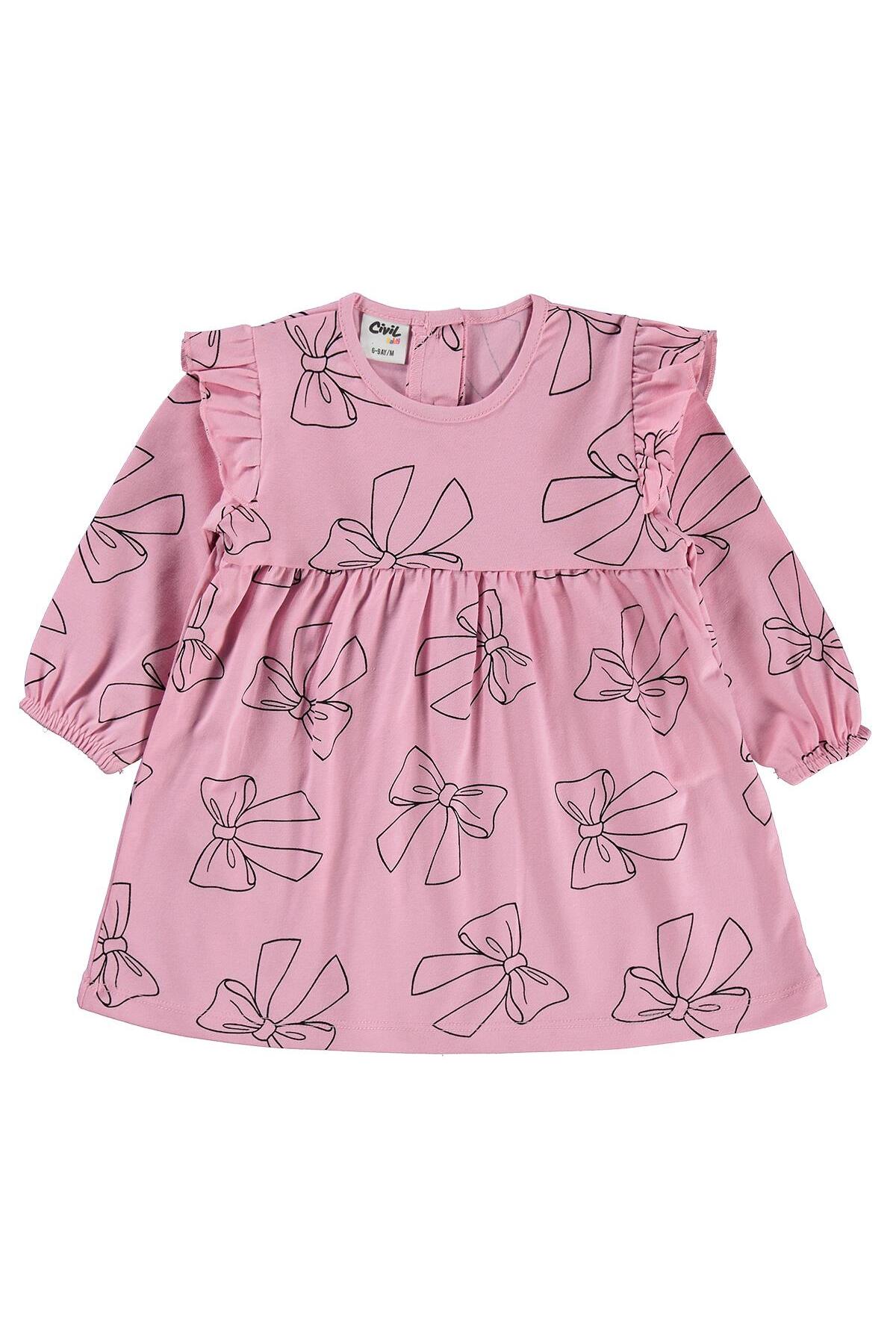 Civil Baby Fiyonk Empirme 6-18 Ay Jile ve Elbise - Pembe