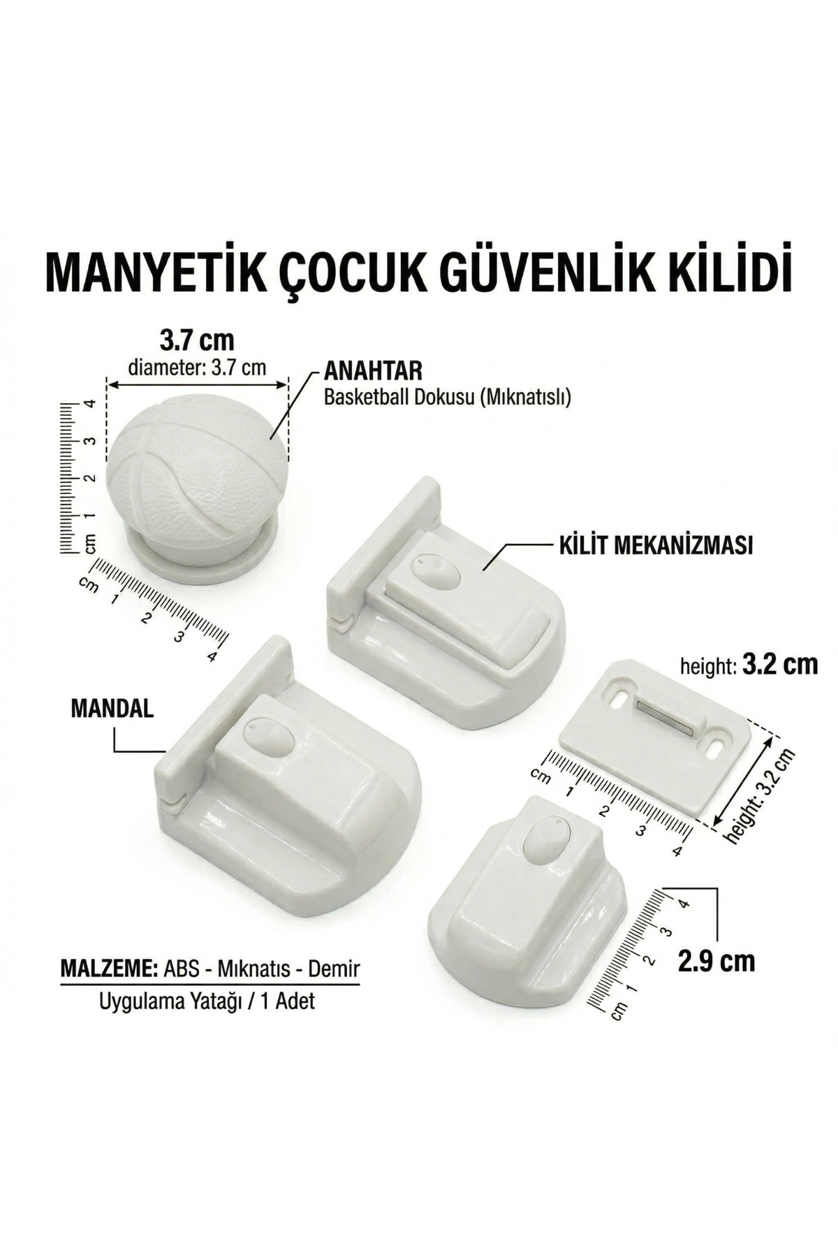 Miningaa Manyetik Çekmece Kilidi - Gizli Kilit - Çocuk Kilidi - DC003 fotoğrafı 6 (önizleme)