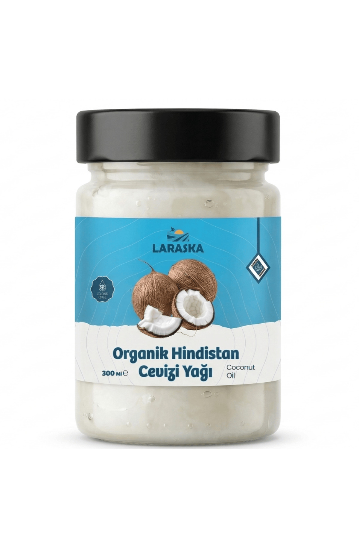 Hindistan Cevizi Yağı 300 ml – %100 Doğal, Yenilebilir / Cilt Bakımı Soğuk Sıkım Coconut Oil — L-CcO-T01-25