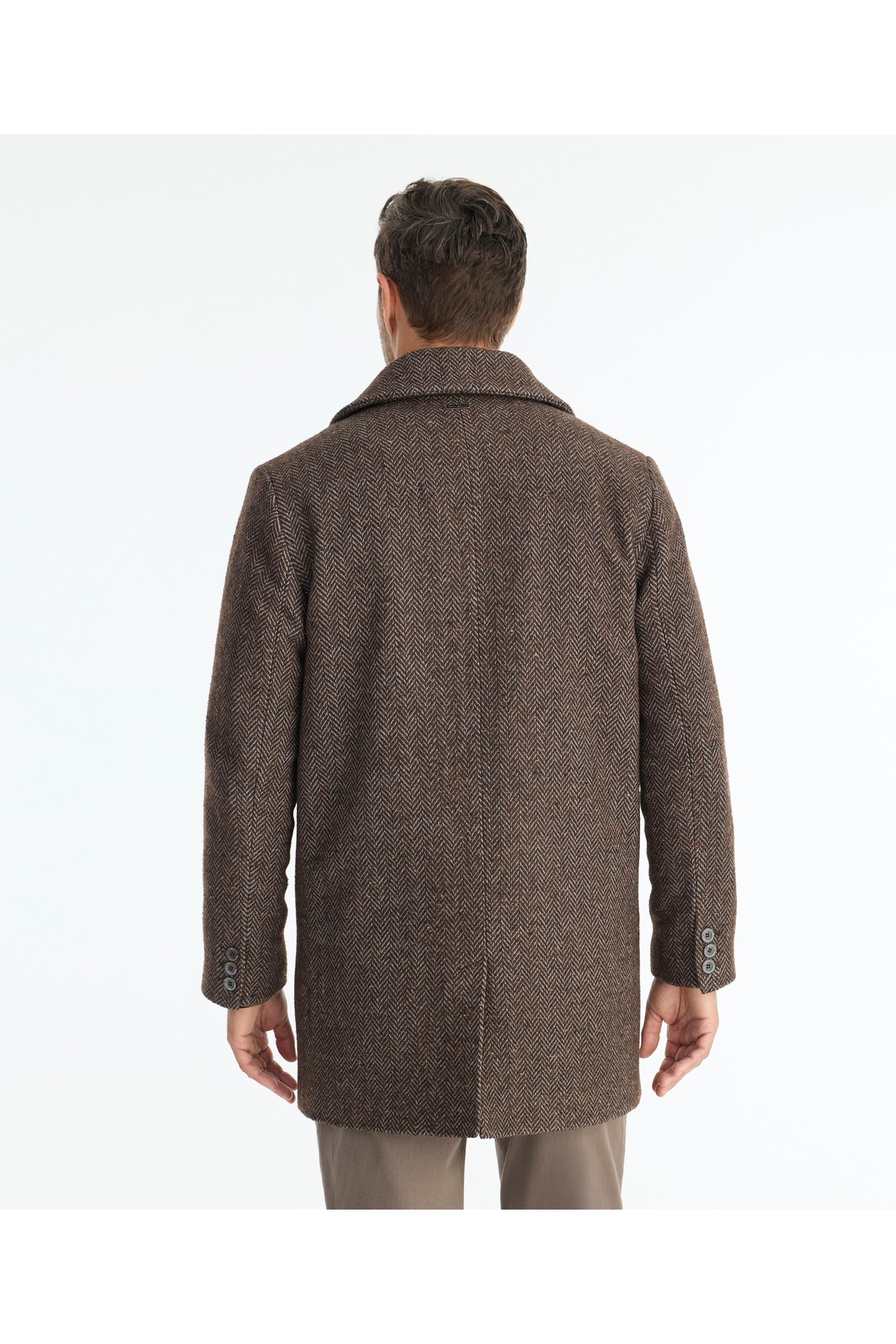 Yargıcı  Regular Ceket Yaka Uzun Kol Palto - Görsel 6