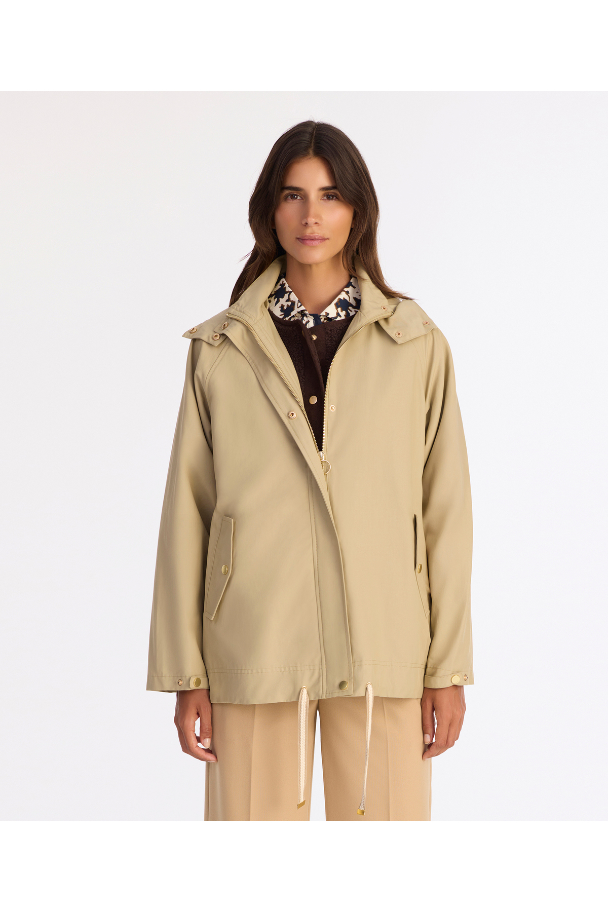 Yargıcı  Loose Kapüşonlu Yaka Uzun Kol Yağmurluk - Görsel 4