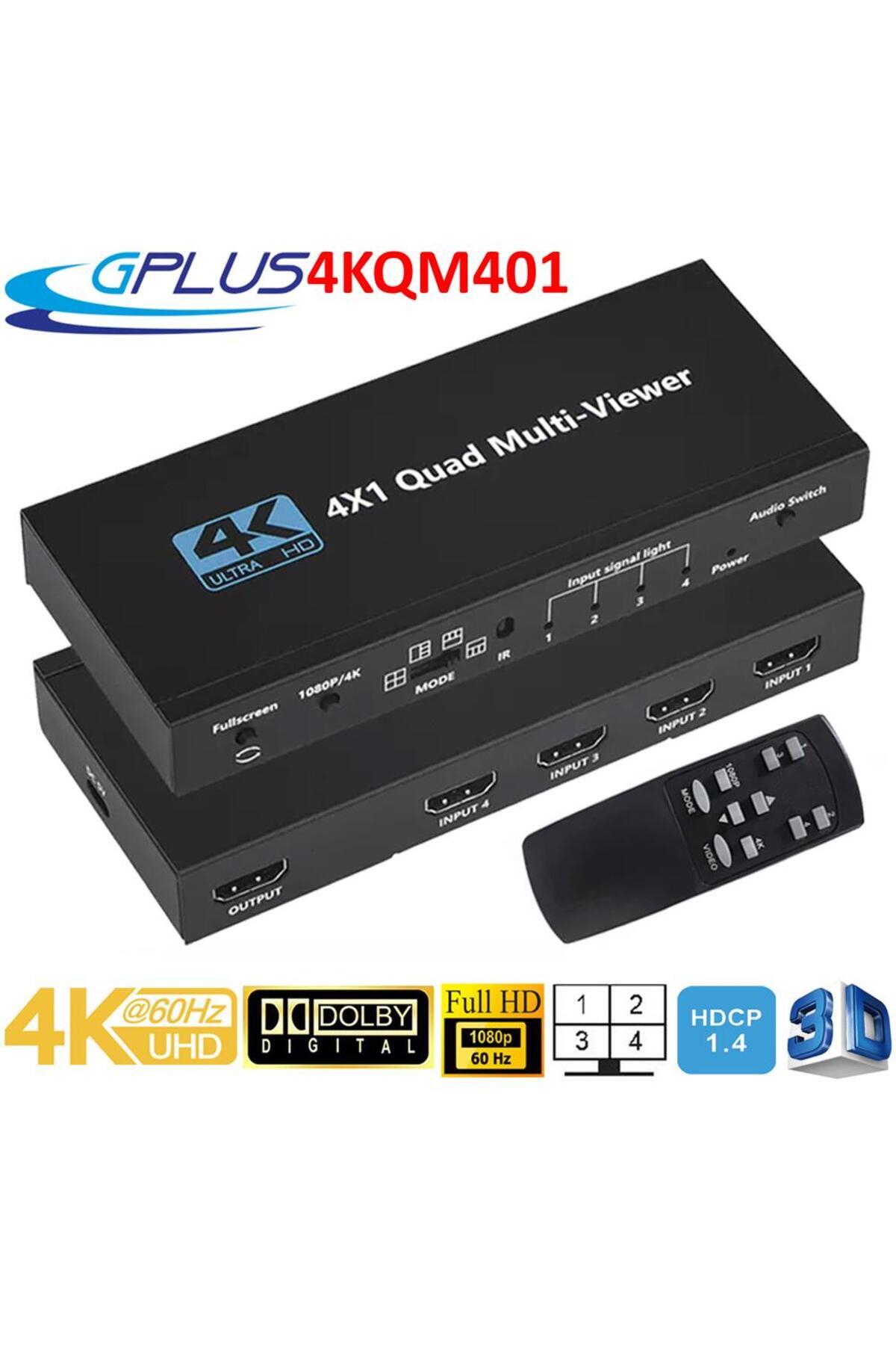 Gplus 4KQM401 4K 2160P Multi Switch NVR DVR 4x1 Quad Multi Viewer