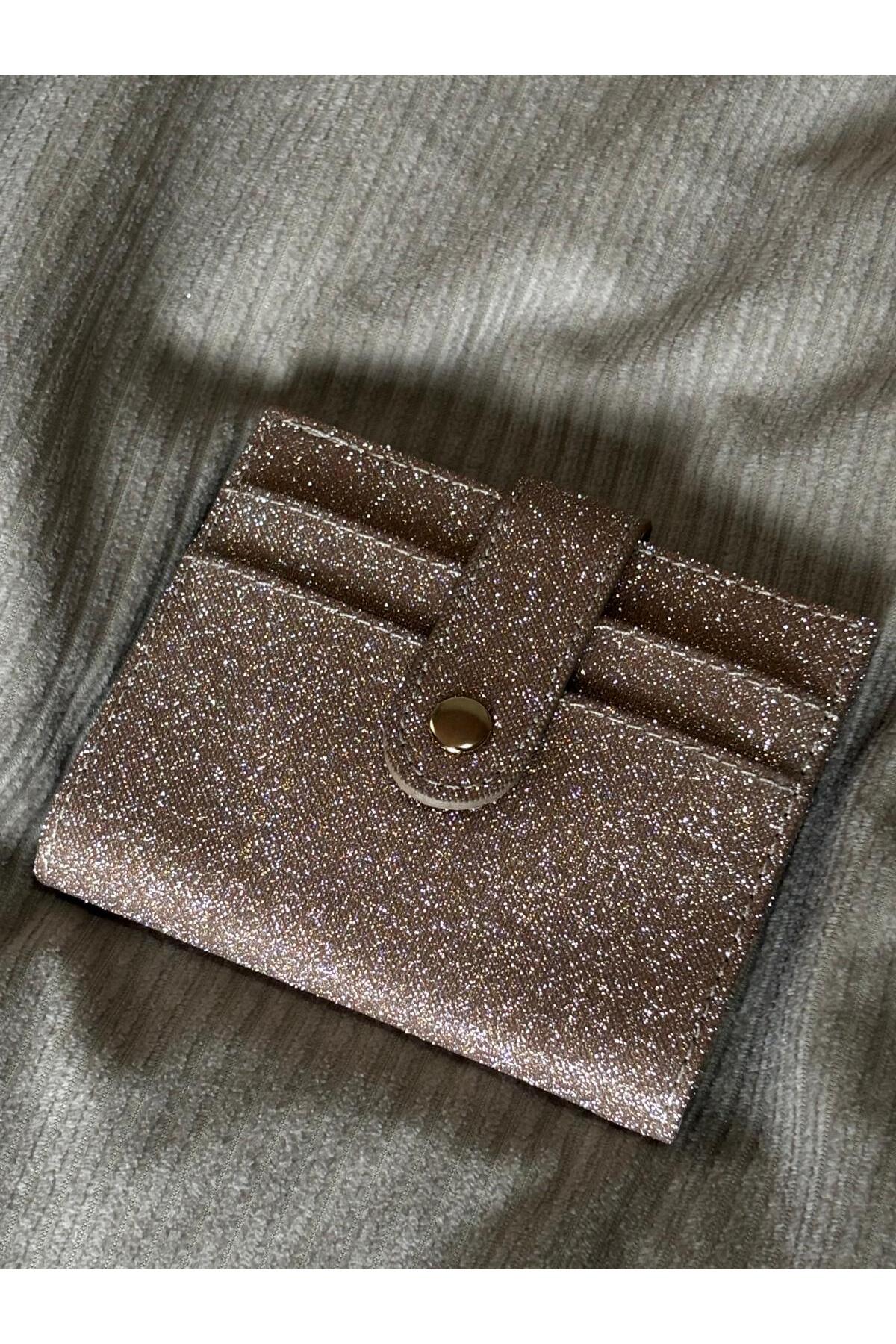 bijoux uniques  roze gold çıt çıtlı çok gözlü kadın cüzdan&kartlık