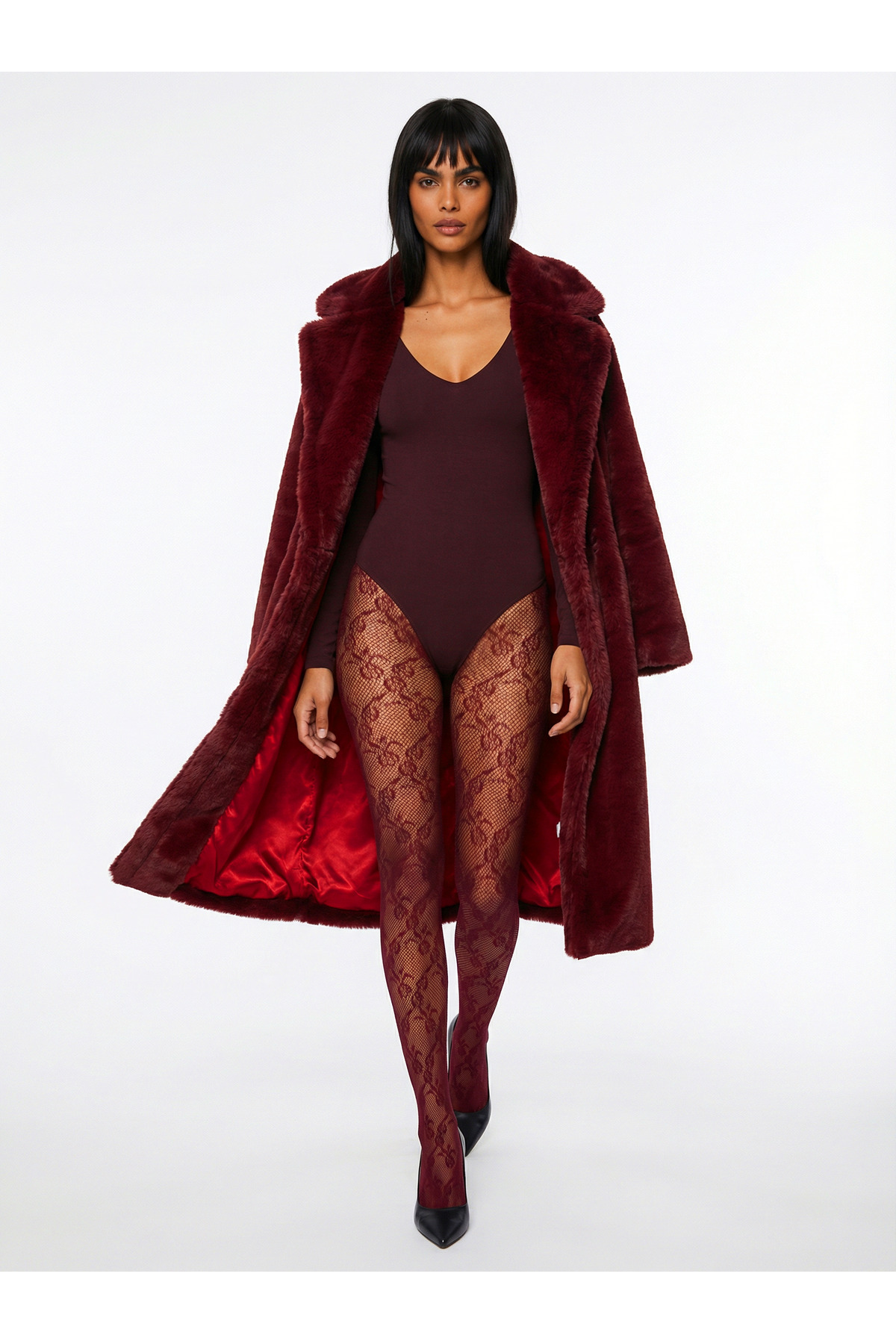 Sun Burners  African Sun | Faux Fur - Bordo Premium Etik Kürk - Görsel 2