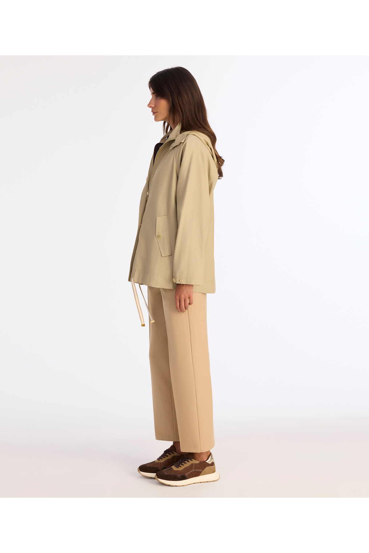 Yargıcı  Loose Kapüşonlu Yaka Uzun Kol Yağmurluk - Görsel 3