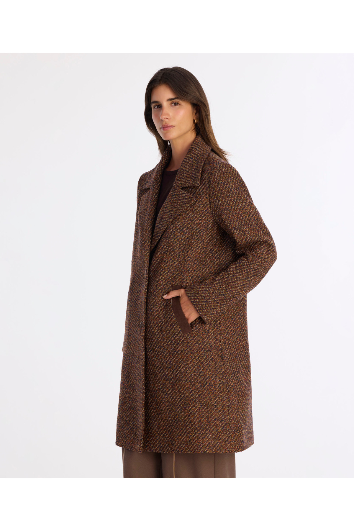 Yargıcı  Regular Ceket Yaka Uzun Kol Palto - Görsel 3