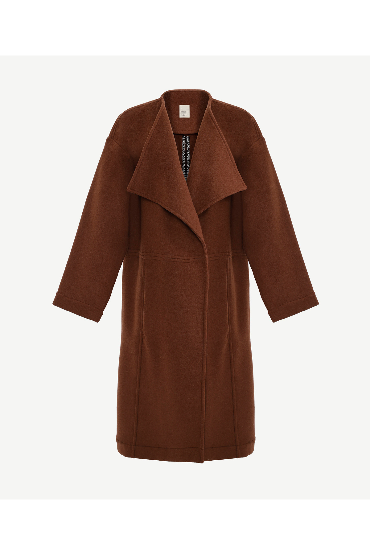 Yargıcı  Geniş Şal Yaka Uzun Kol Palto - Görsel 6