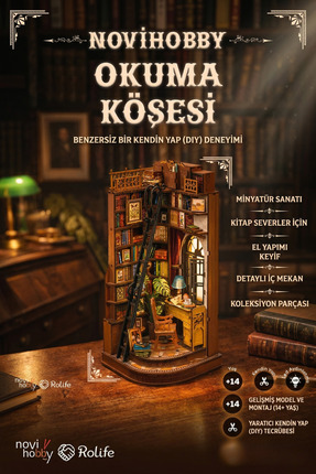 Rolife Okuma Köşesi | Minyatür Kitaplık Maketi Seti | Booknook |