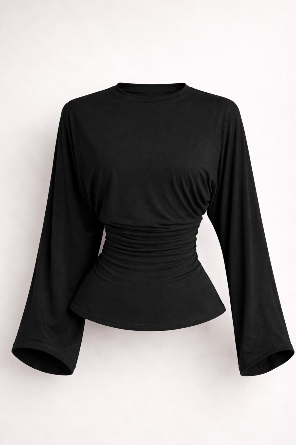 Hira Clothing  Viskon Pamuk Tesettüre Uygun Yazlık Bel Oturtmalı Likralı Doğal Bluz\T-Shirt\Top - Görsel 2