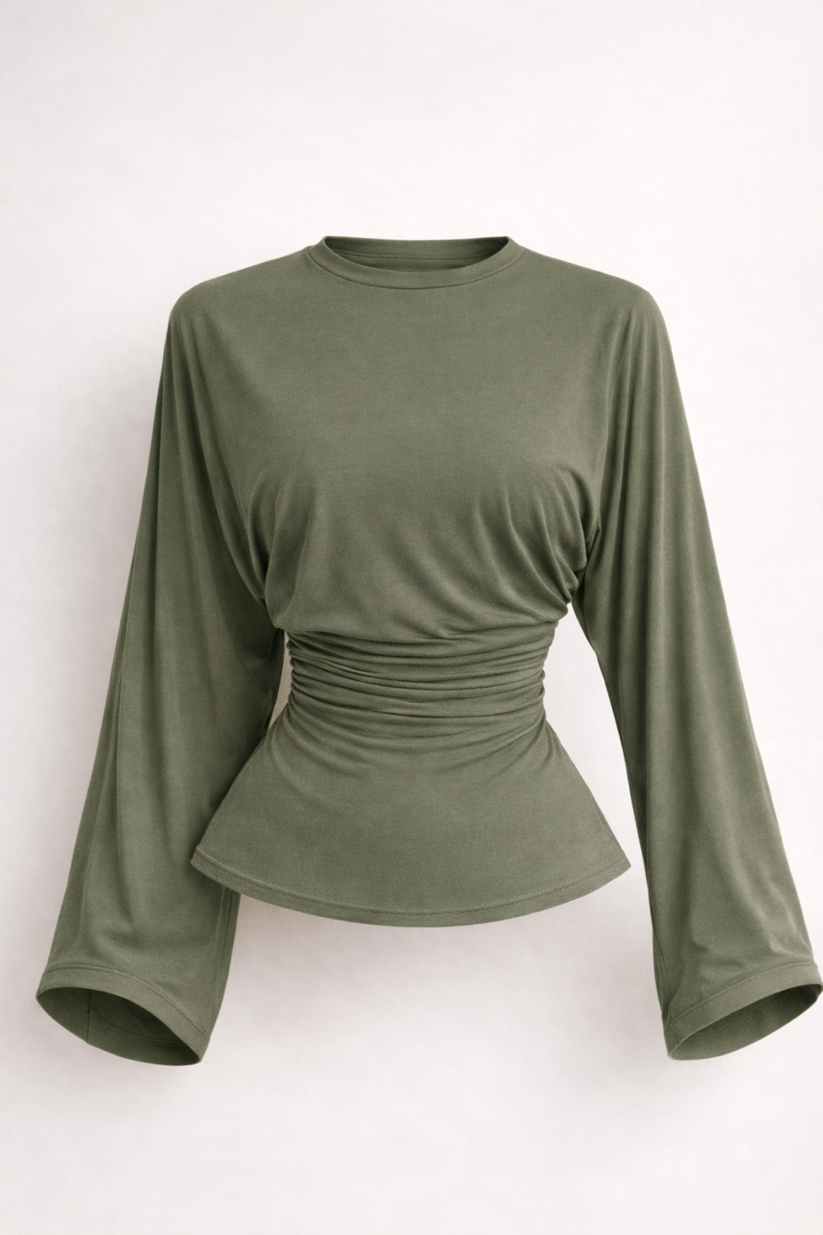 Hira Clothing  Viskon Pamuk Tesettüre Uygun Yazlık Bel Oturtmalı Likralı Doğal Bluz\T-Shirt\Top - Görsel 2