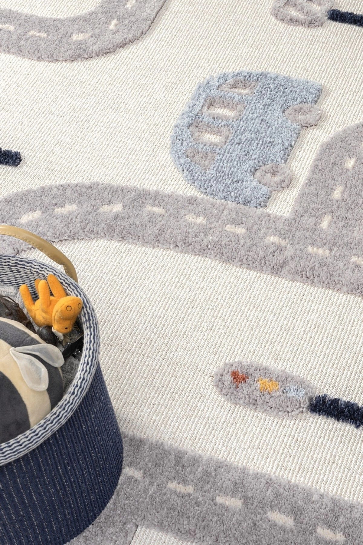 Eliz Home Yumuşak Renkli Bukleli Araba Yolu Dokuma Halı Bebek Odası Çocuk Odası Genç Odası Halısı 8 fotoğrafı 3 (önizleme)