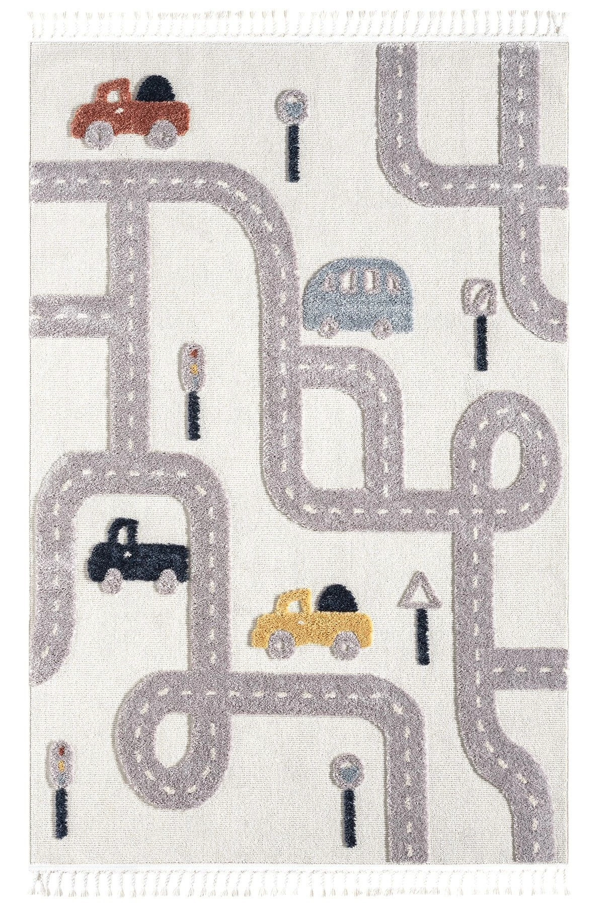 Eliz Home Yumuşak Renkli Bukleli Araba Yolu Dokuma Halı Bebek Odası Çocuk Odası Genç Odası Halısı 8 fotoğrafı 5 (önizleme)