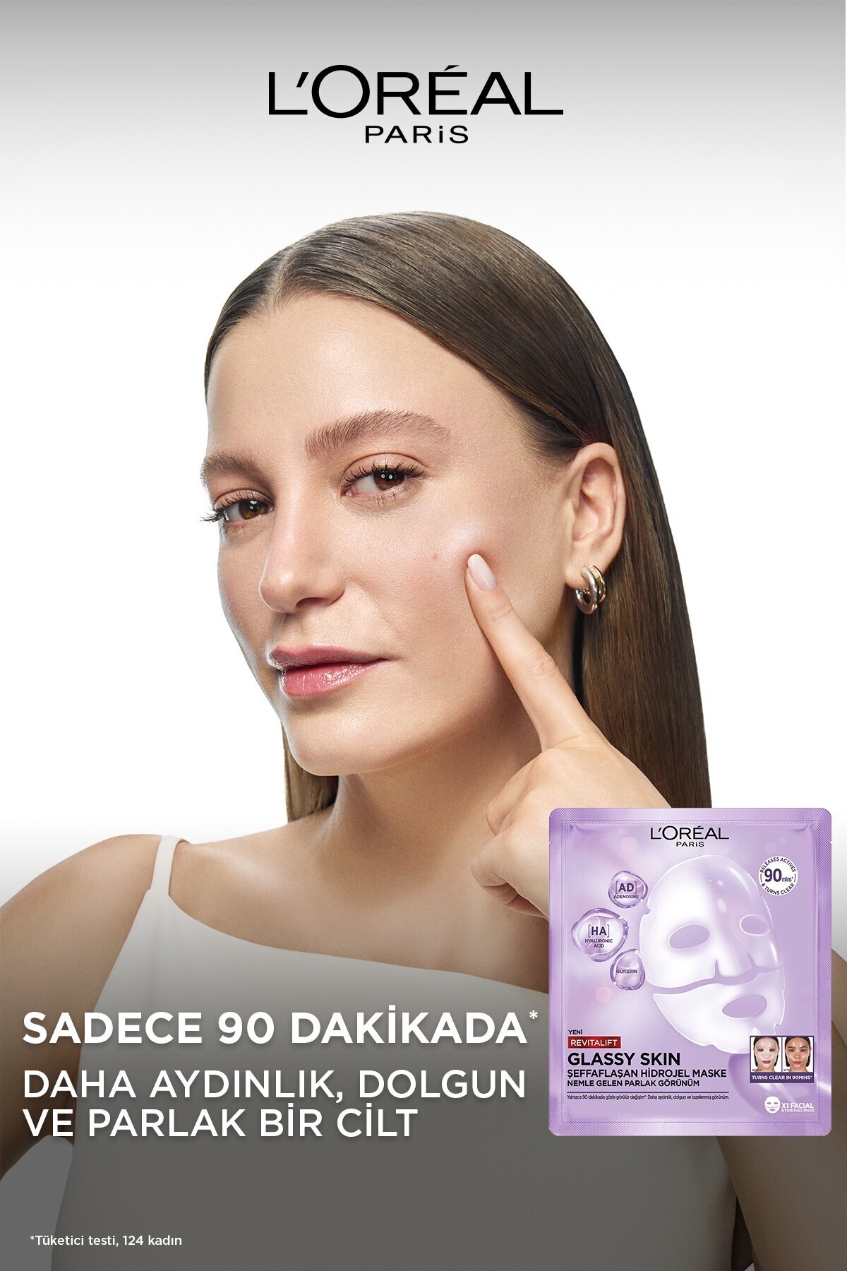 3 'lü Revitalift Glassy Skin Cam Cilt Görünümü Etkili Şeffaflaşan Işıltı & Nem Veren Hidrojel Maske — PKTREVGLASSYMASKE — تصویر 3 از 9