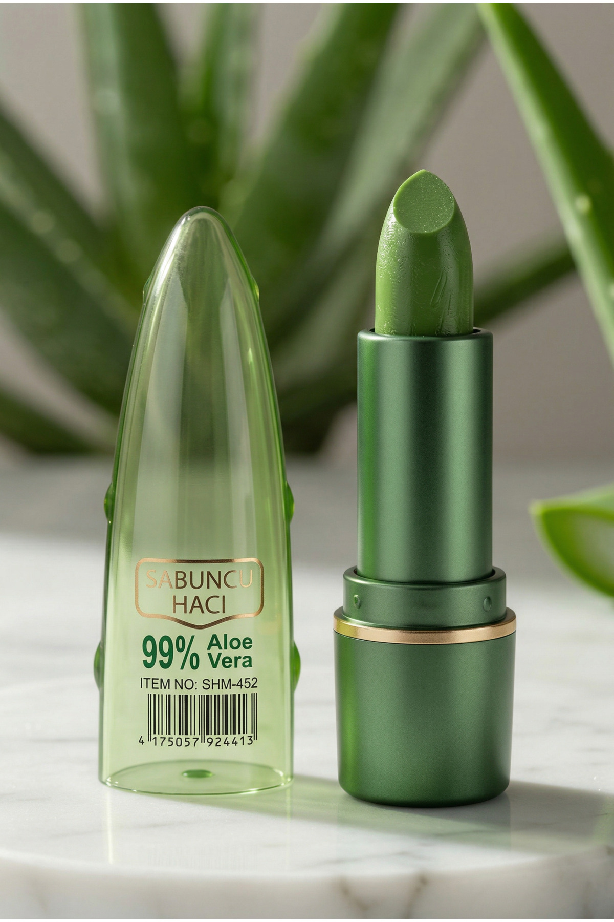 Aloe Vera Jel Sihirli Ruj – Dudak Nemlendirici ve Doğal Renk Veren Lipstick — سبز TRSHMMSHZRK000073 — تصویر 8 از 8