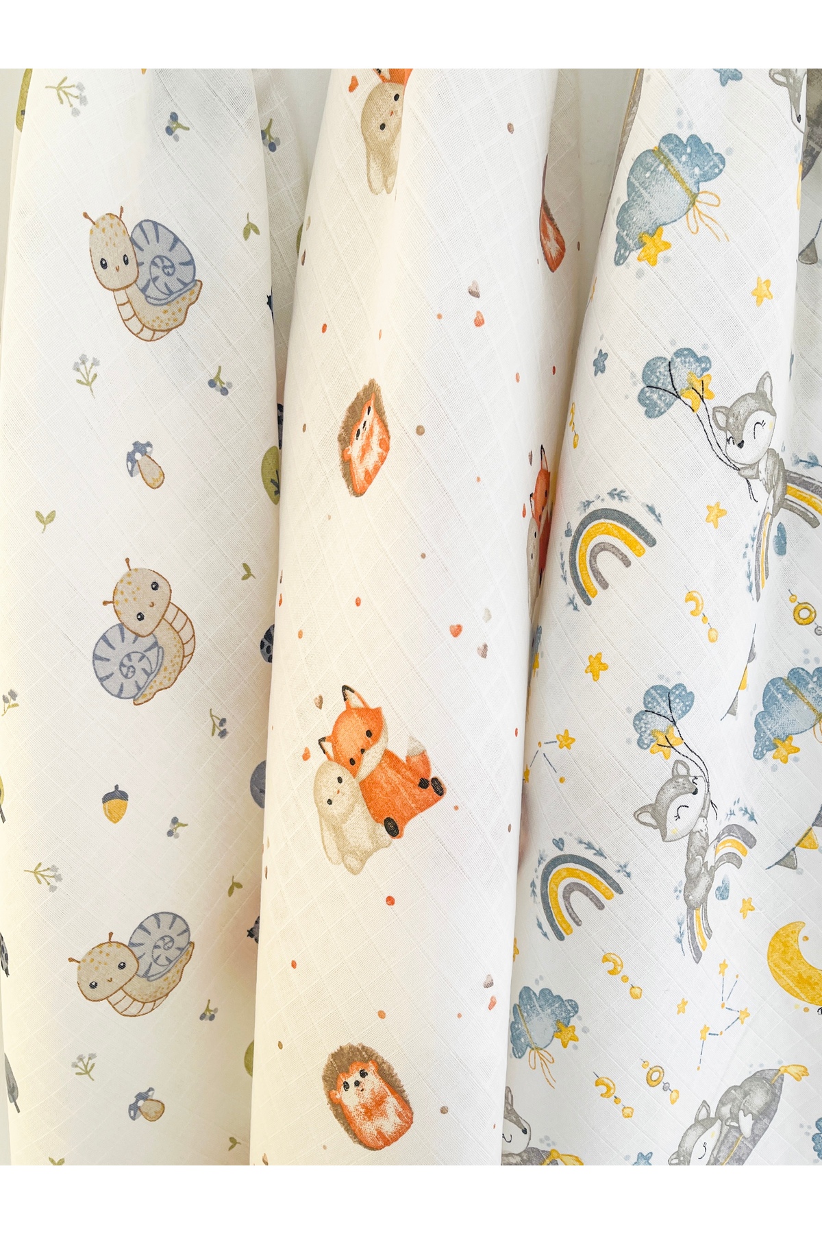 COOLMINIES Çok Amaçlı Müslin Örtü 3’lü Set, Müslin Yenidoğan Bebek Battaniyesi, %100 Pamuk Müslin Bez, 80*90 cm fotoğrafı 2 (önizleme)