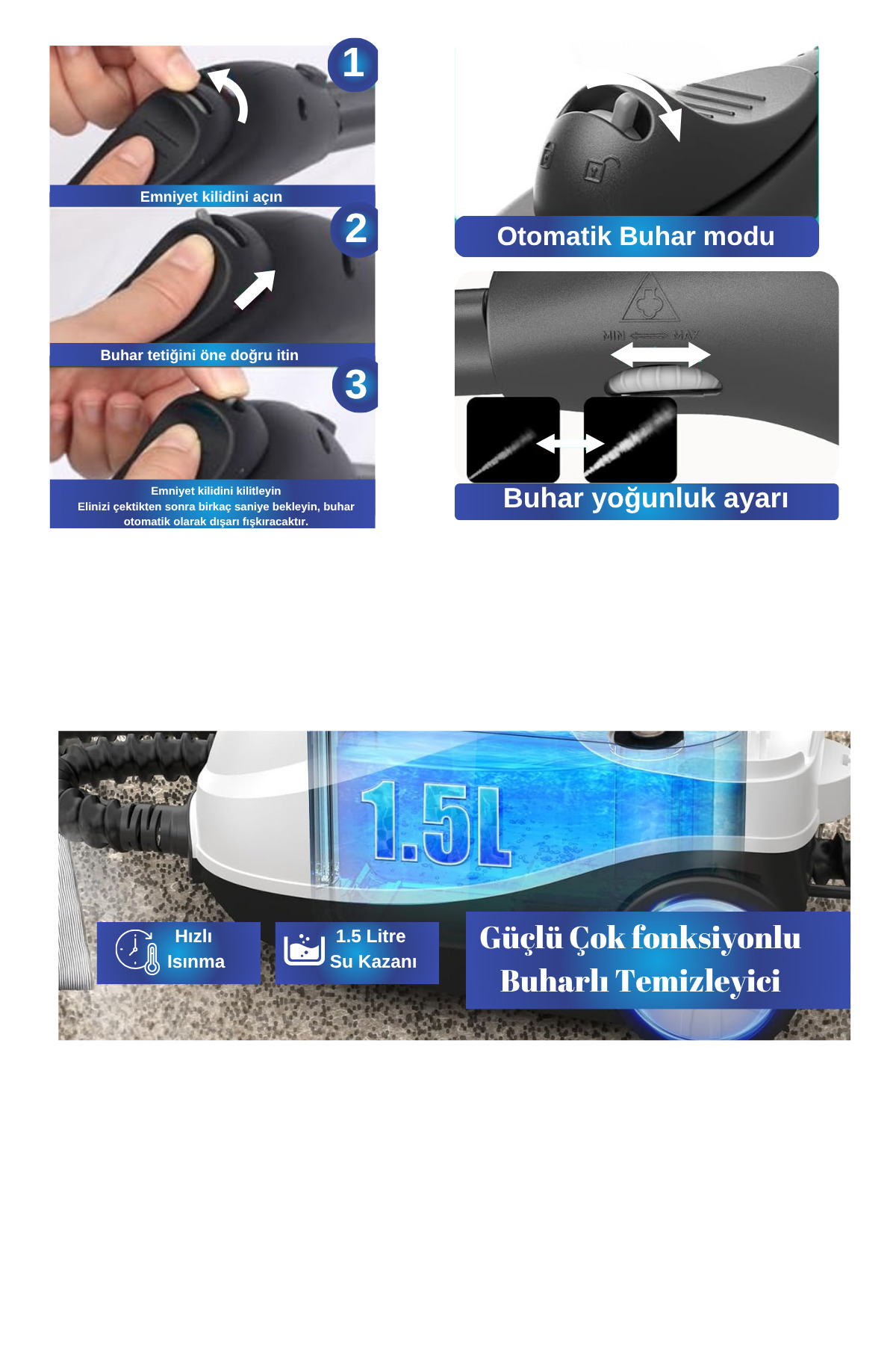 Mg-101 Çok Fonksiyonlu Buharlı Temizlik Makinası - Buharlı Temizleyici ( Türkiye Garantili )