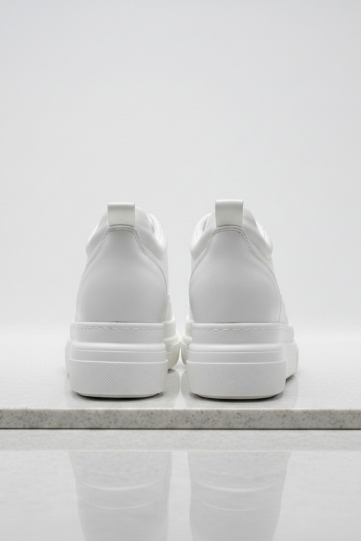 BonuStep  CloudLift Kadın Beyaz Gizli Topuk Bağcıklı Sneaker Günlük Rahat Spor Ayakkabı Boy Uzatan 8cm - Görsel 6