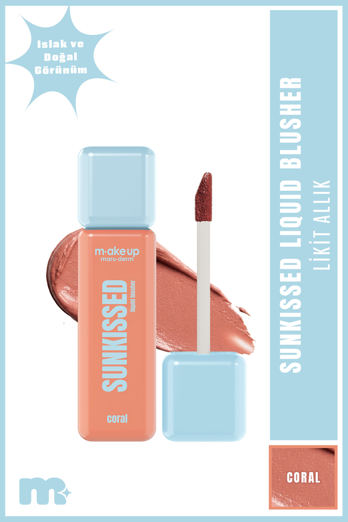 Maru.Derm make up maruderm Yoğun Pigmentli Likit Allık – Liquid Blush Coral - Fiyatı, Yorumları
