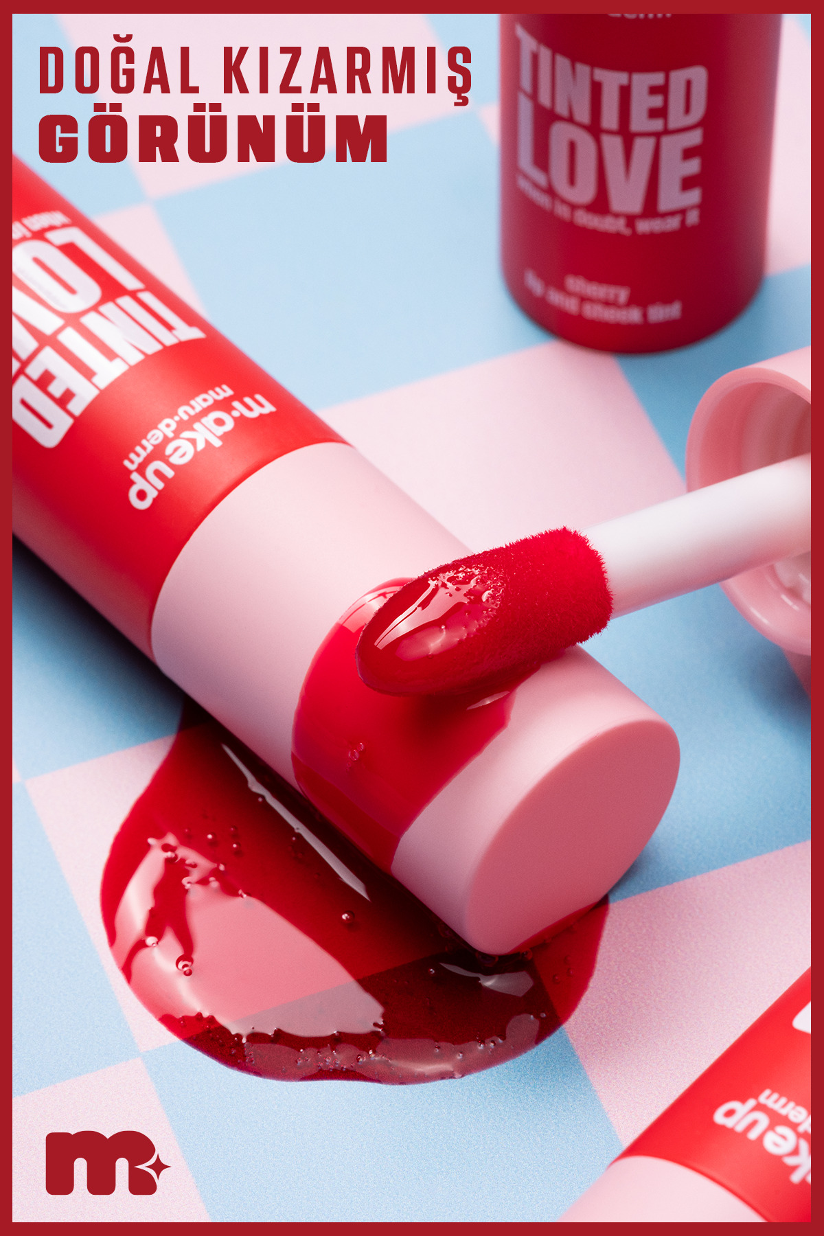 make up maruderm Uzun Süre Kalıcı Parlak Bitişli Allık – Lip & Cheek Tint — قرمز TINT — تصویر 4 از 4