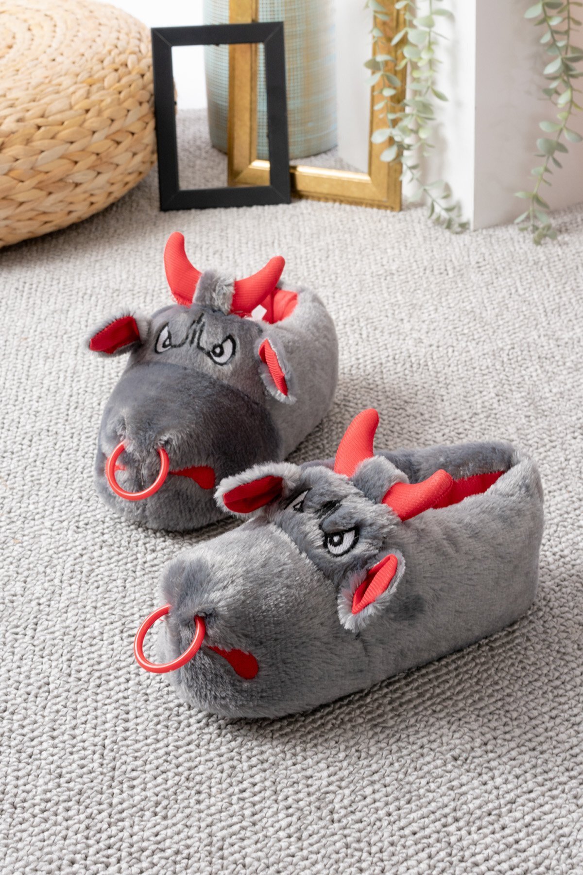Slipcat Unisex Hayvanlı Panduf Ev Ayakkabısı Ses Yapmaz Taban görsel 2