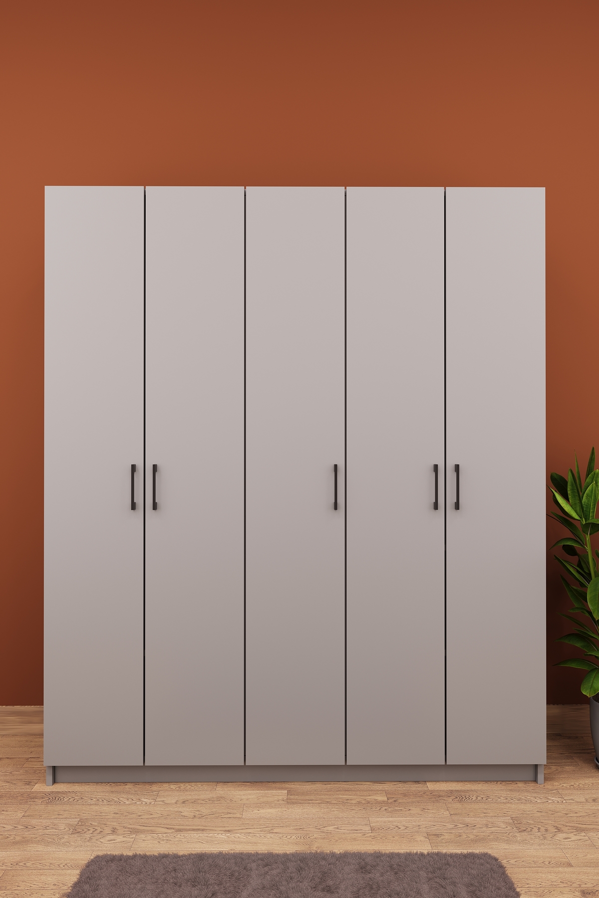 Luxury 5 Door Coat Rack Hanging Cloakroom 100% MDF Shoe Cabinet V09