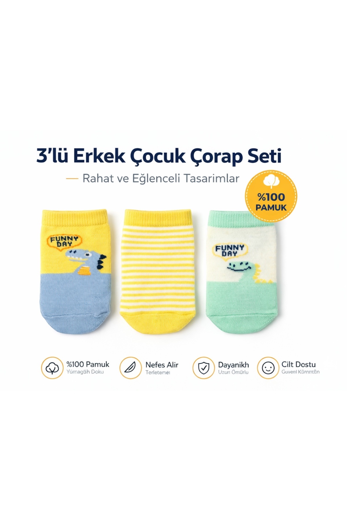 3pcs baby short cotton socks