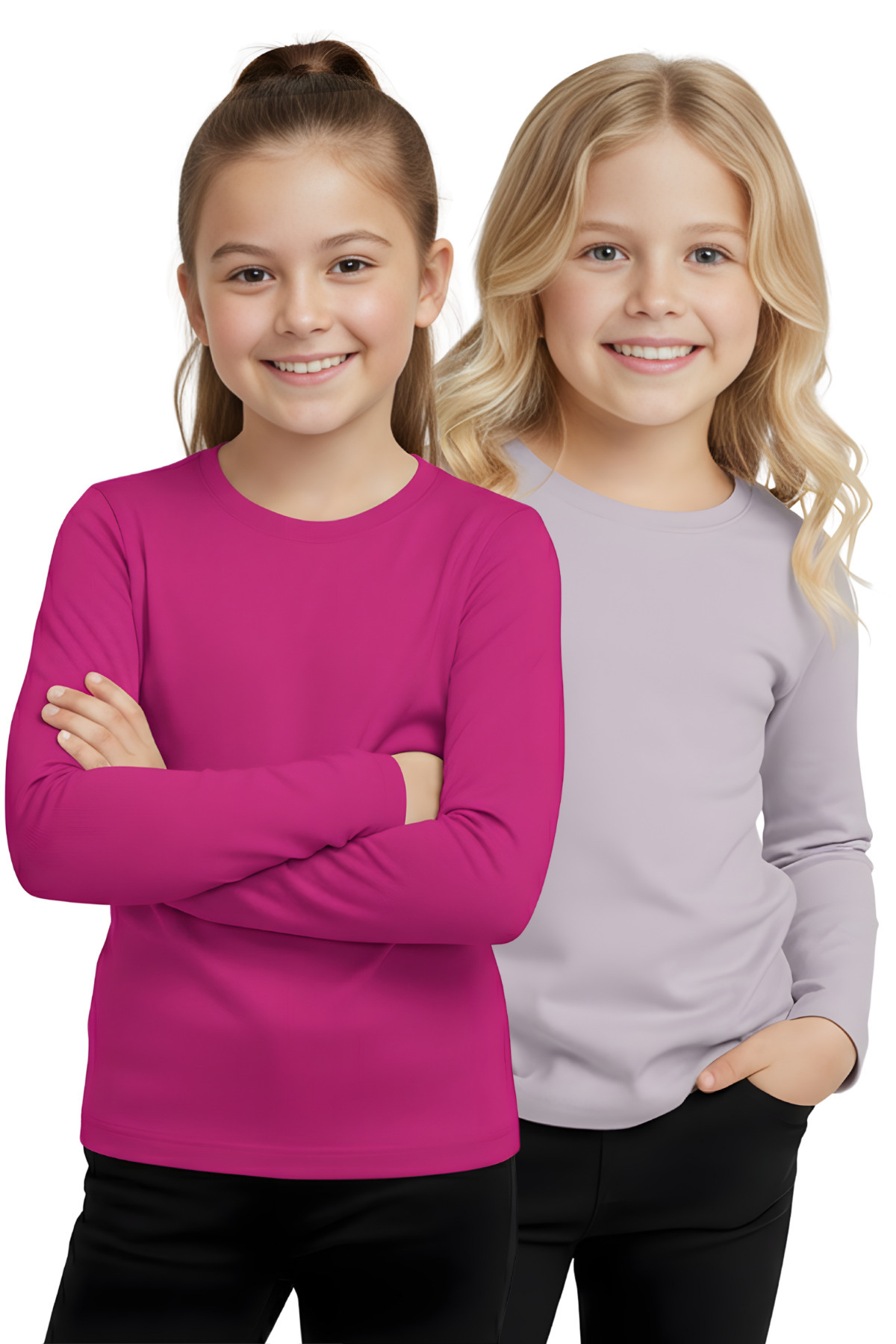 MK Mukko Kids Çocuk Uzun Kollu Tişört - Kız Erkek Çocuk 10'Lu Set Basic Mevsimlik Üst Badi T-shirt fotoğrafı 5 (önizleme)