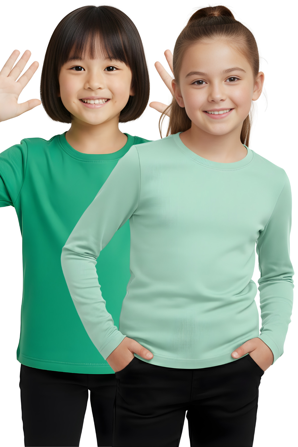 MK Mukko Kids Çocuk Uzun Kollu Tişört - Kız Erkek Çocuk 10'Lu Set Basic Mevsimlik Üst Badi T-shirt fotoğrafı 4 (önizleme)