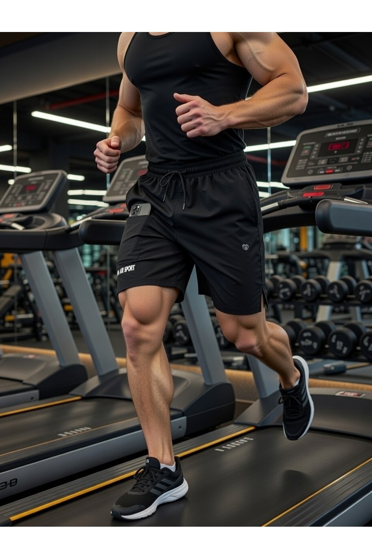 Demente  Şort içi Tayt 2 In 1 telefon cep+ havluluk Gym Ve Fitness iç Astarlı - Görsel 5