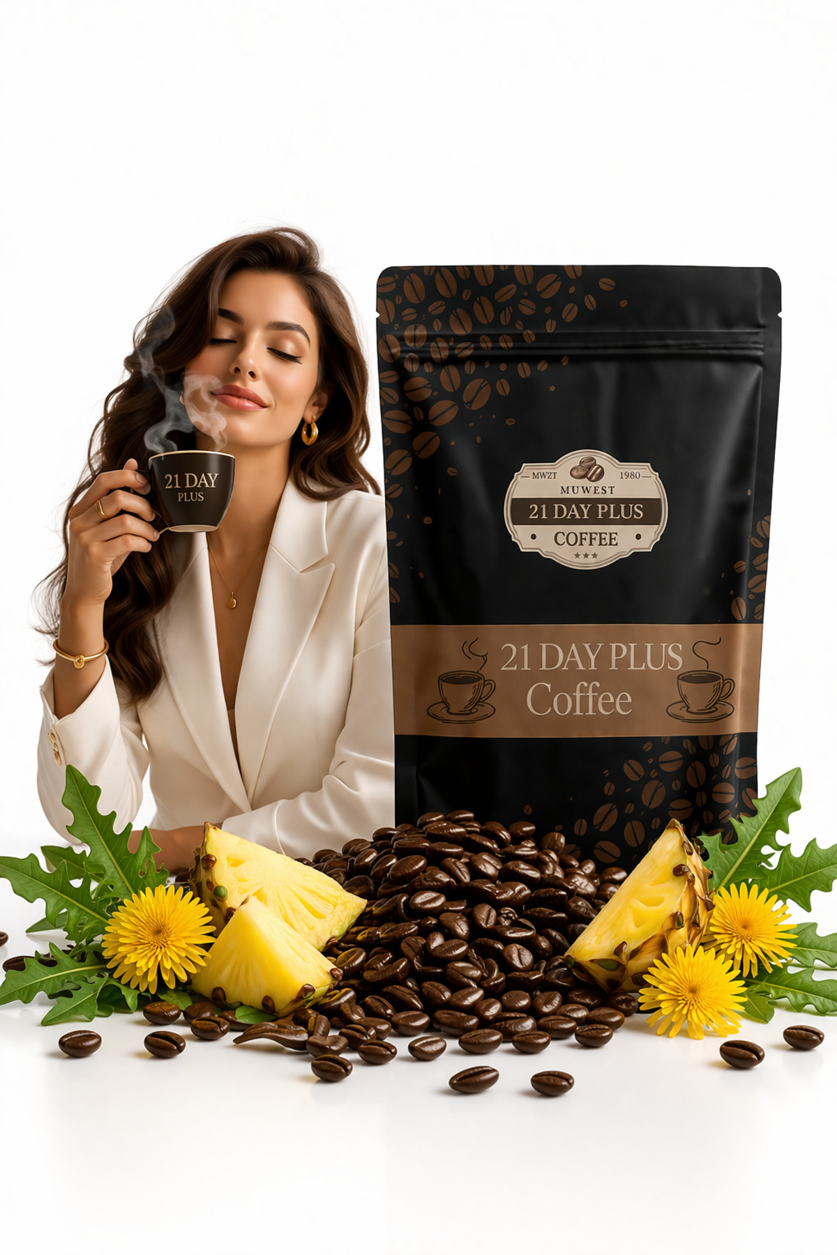 Muwest Naturel 21 Day Bromelain Karahindiba cvit Coffe 100 gr
