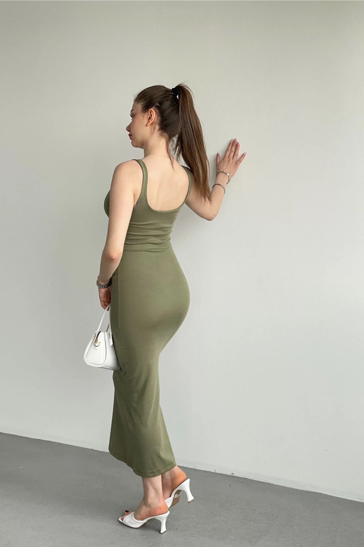 Mandlyz  Askılı Midi Elbise - Görsel 5