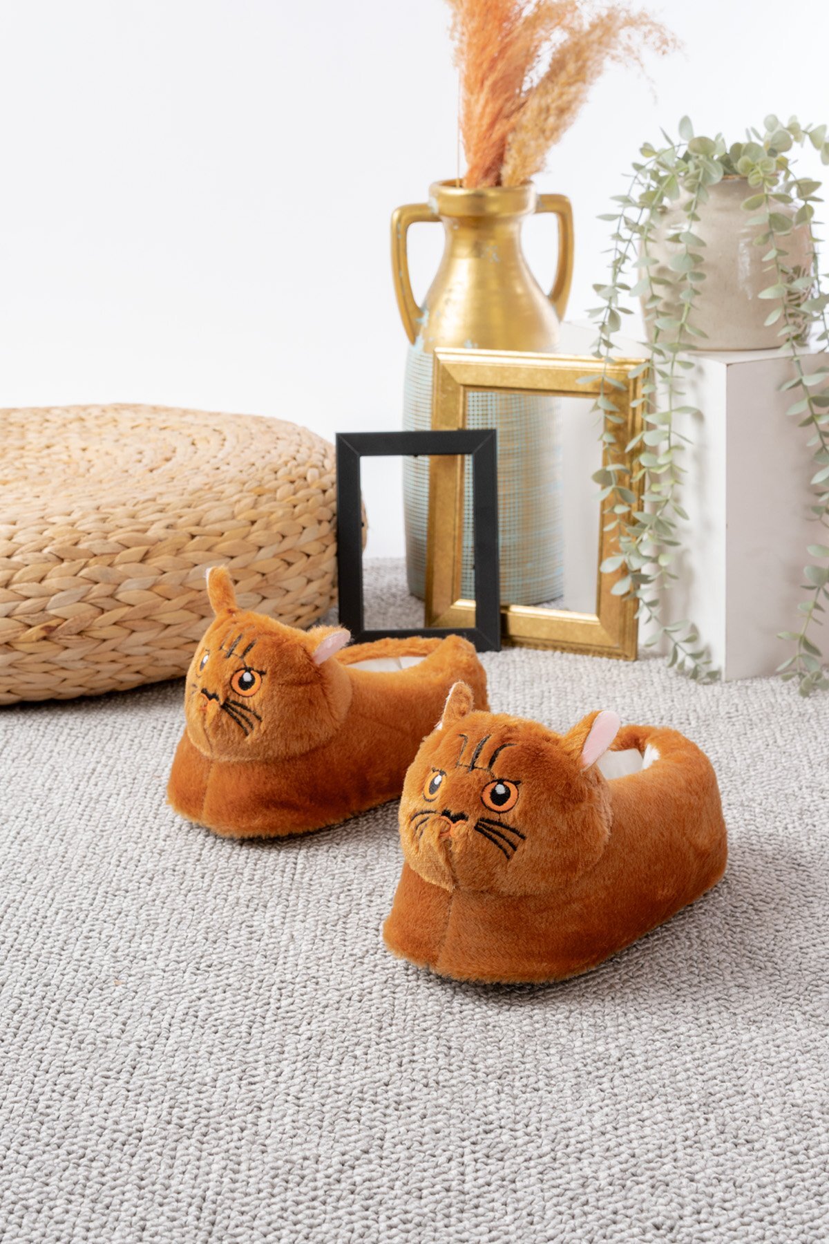 Slipcat Kedi Figürlü Peluş Panduf Ev Pandufu Unisex görsel 4