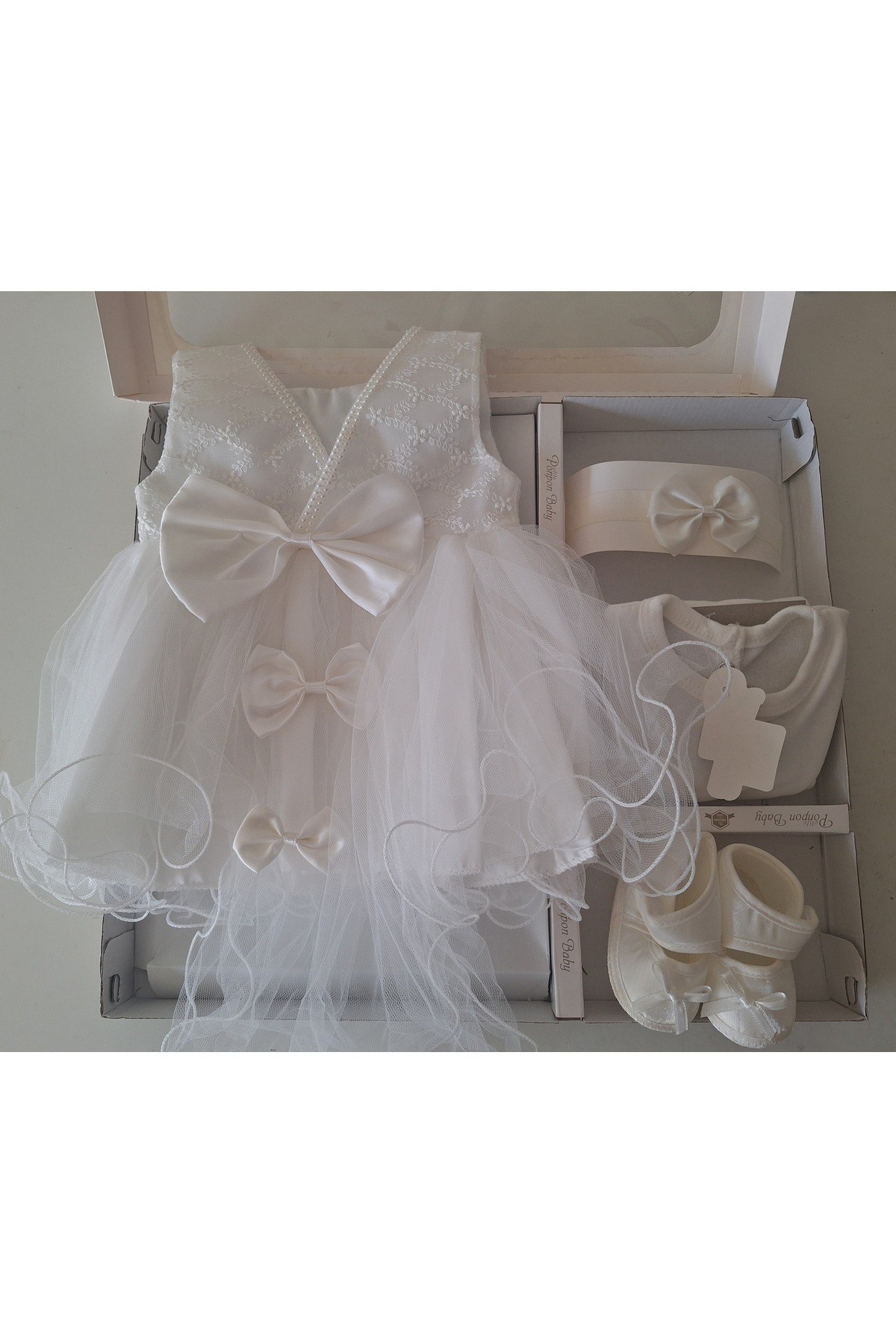 biyan collection Kız Bebek Mevlüt Takımı Gelinlik Abiye Elbise Bebek Doğum Baby Shower Hediyesi fotoğrafı 4 (önizleme)