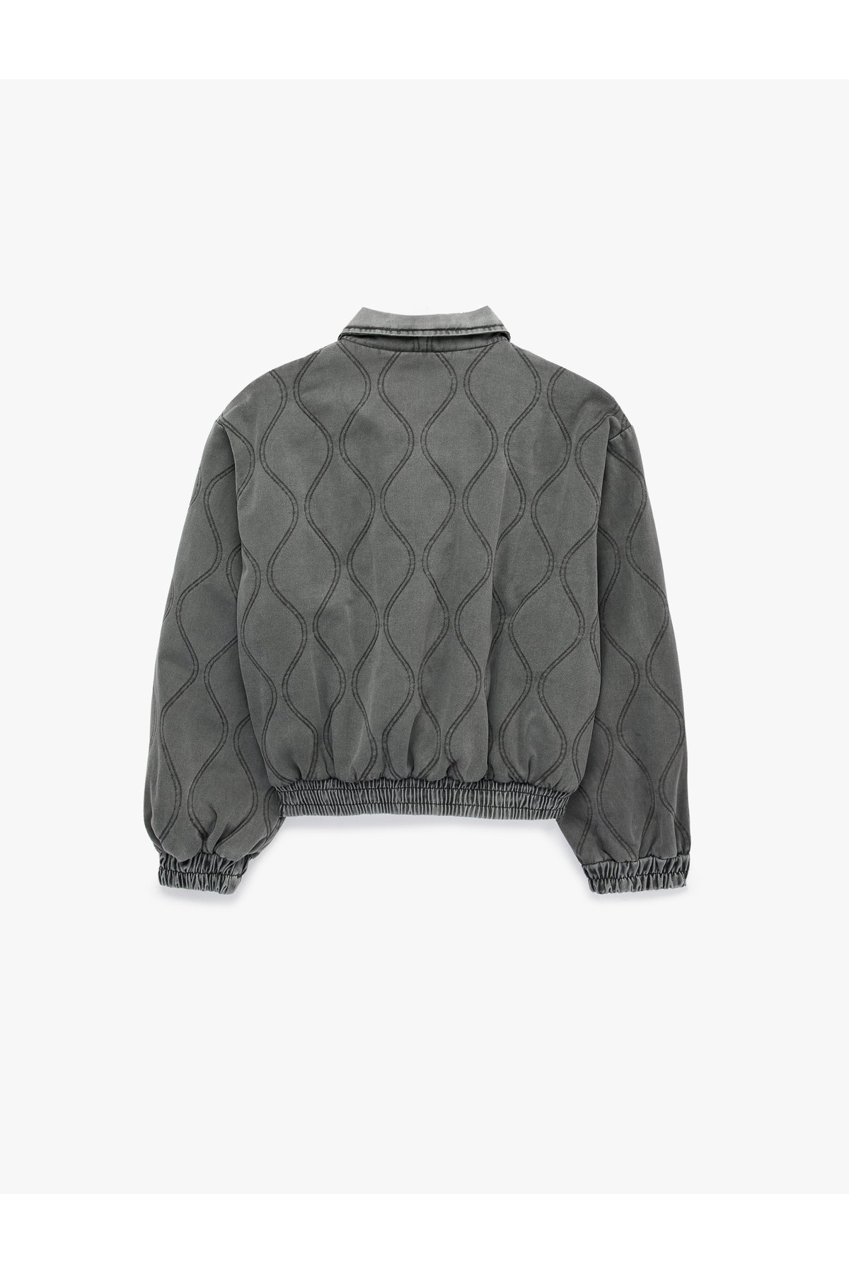 Koton  Cepli Yıkamalı Uzun Kollu Dik Yaka Fermuarlı Kapitoneli Ceket - Görsel 4