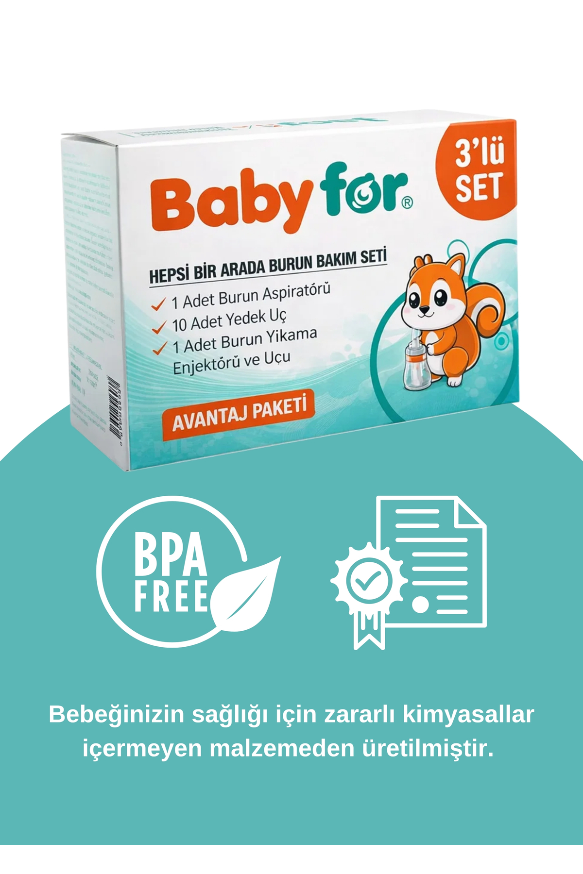 BABYFOR Paket Burun Aspiratörü, 10 Adet Aspiratör Yedek Uç, Enjektör ve Ucu (TAŞIMA KUTUSU HEDİYELİ!) fotoğrafı 5 (önizleme)