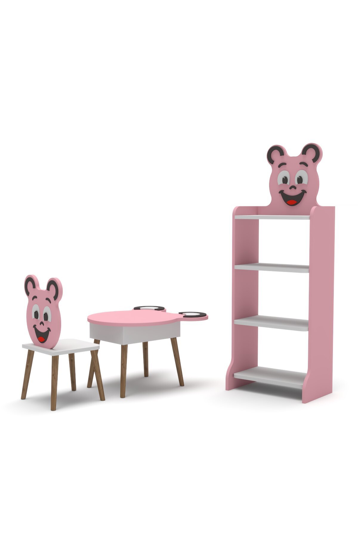 Goldfalez Happy Face Çocuk Mobilya Seti Pembe görsel 3