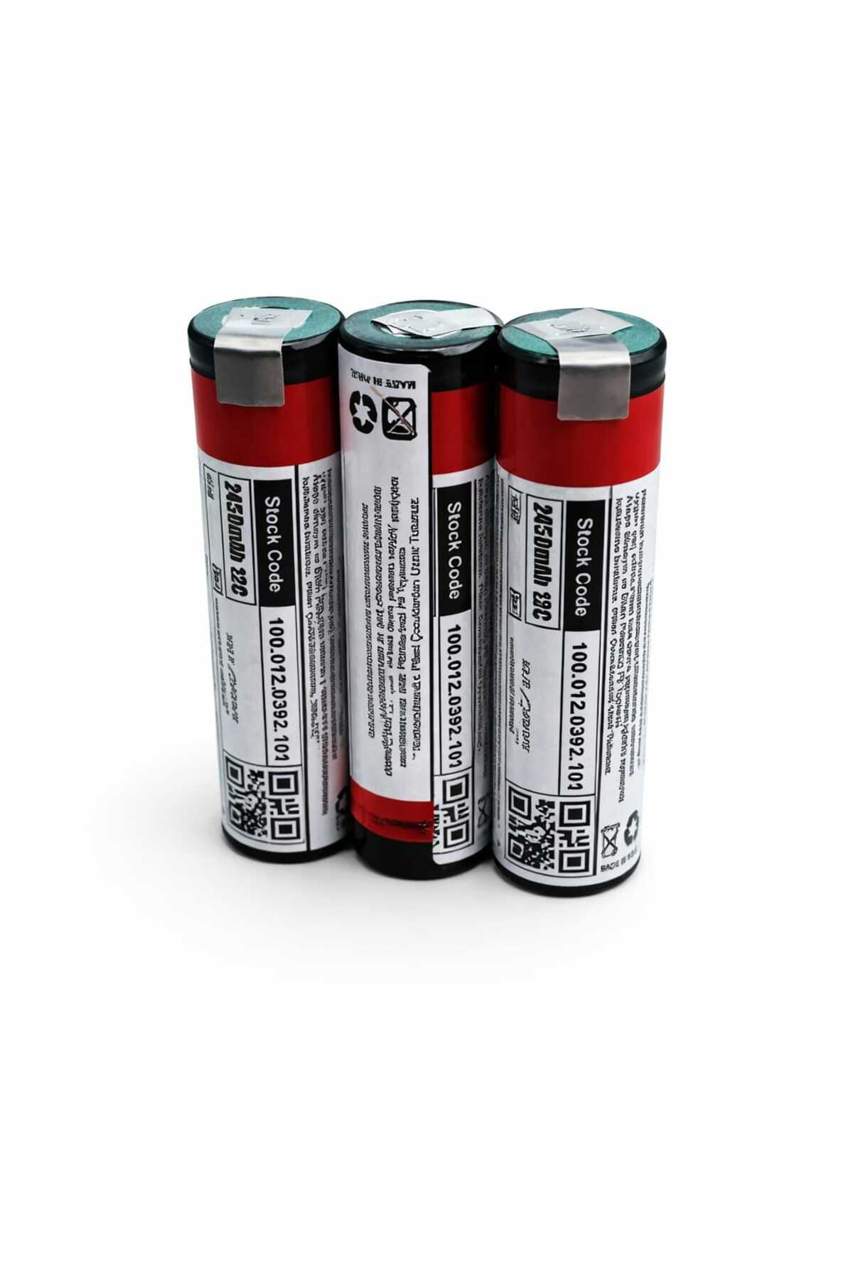 Orion 18650p 3x3.7v 3x2450mah 12c 3 lü puntalı Şarj Edilebilir Li
