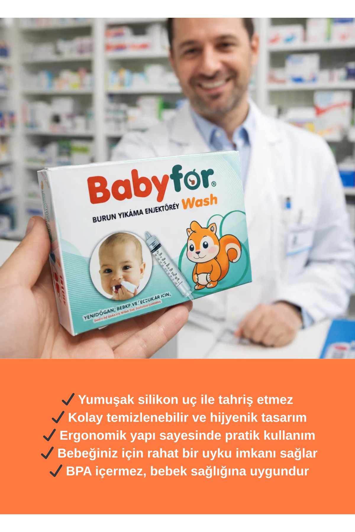 BABYFOR Bebek Burun Yıkama Enjektörü 2'li - 2 Adet Enjektör Ucu fotoğrafı 5 (önizleme)