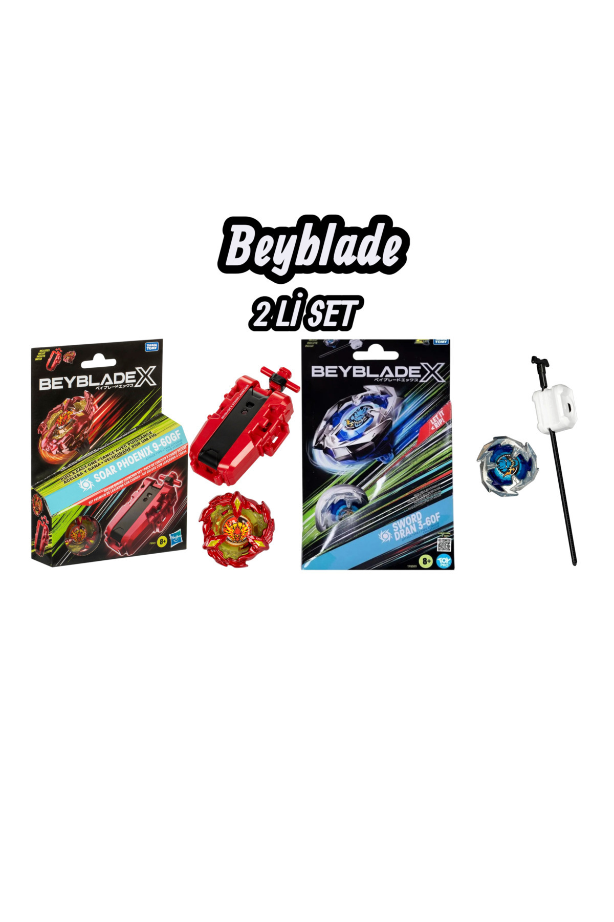 Beyblade Delüks Set Soar Phoenix + Sword Dran İkili fırlatıcılı