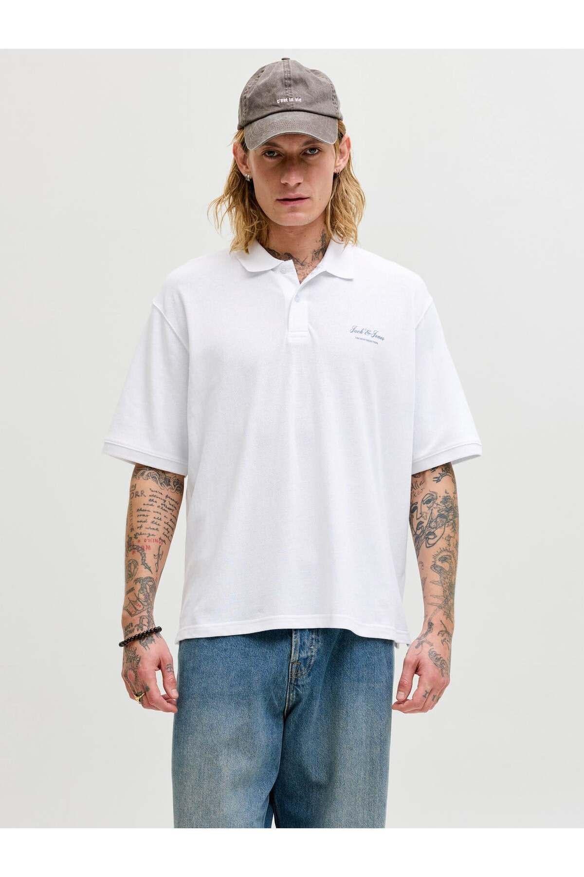 تی شرت مردانه Jjearchive Graphic Polo Ss Ln جک اند جونز پولوشرت Jack & Jones